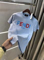 Fend i Sky Blue Logo Work Imported T-Shirt