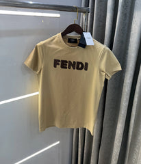 Fend i Beige Logo Work Imported T-Shirt
