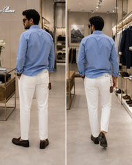 Loro Piana Sky Blue White Italian Imported Combo