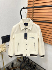 Loui_s Vuitton Imported Exclusive Woollen & Leather Varsity Jacket DN 612