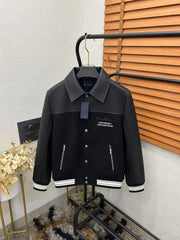 Loui_s Vuitton Imported Exclusive Woollen & Leather Varsity Jacket DN 612