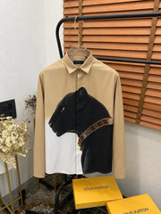 Loui_s Vuitton Imported EXclusive Cheetah Printed MonogRam Sequence Premium Shirt With Brand Box DN 620