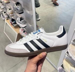 Adidass Samba Leather White Black Mens
