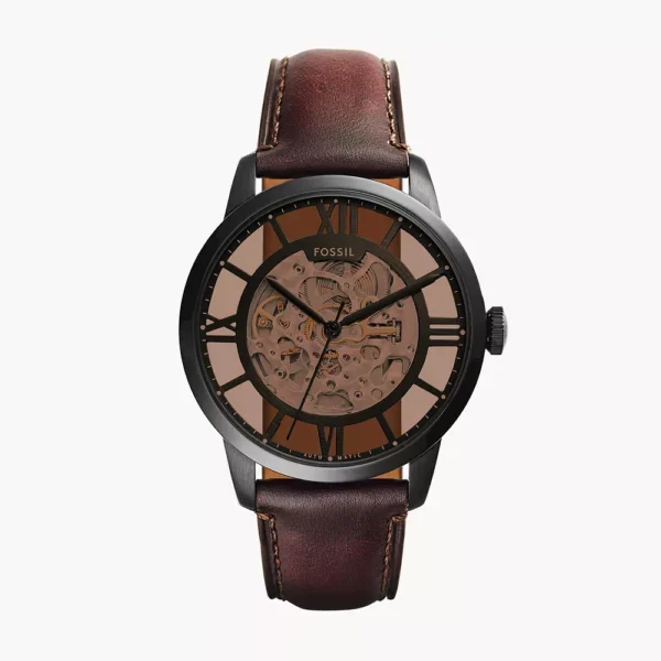 FOSSIL TOWNSMAN AUTOMATIC DARK BROWN LEATHER