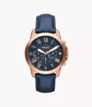 FOSSIL GRANT CRONOGRAPH NAVY LEATHER