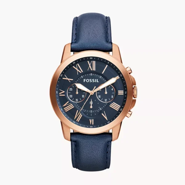 FOSSIL GRANT CRONOGRAPH NAVY LEATHER