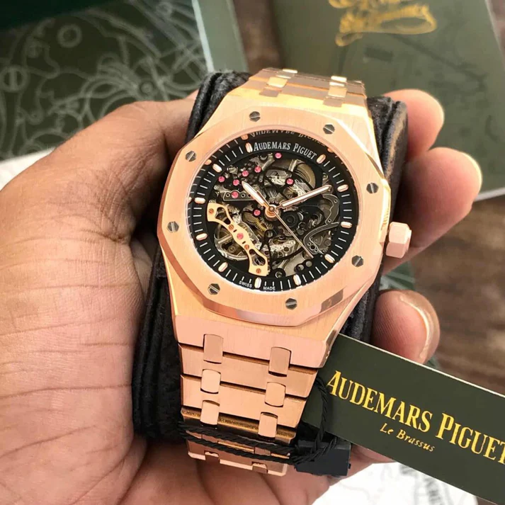 Audemars Piguet Royal Oak Double Balance Wheel Open worked Rose gold Skeleton Dial Automatic Mens Watch - Image 4