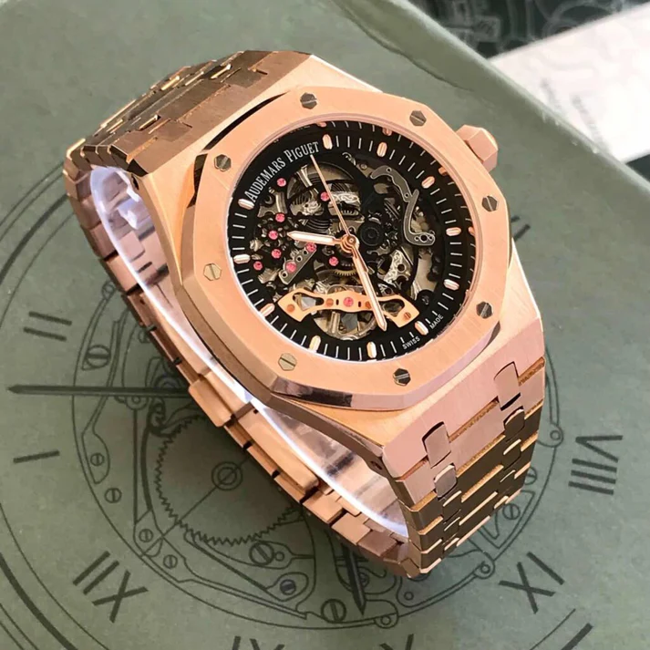Audemars Piguet Royal Oak Double Balance Wheel Open worked Rose gold Skeleton Dial Automatic Mens Watch - Image 3