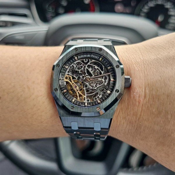 Audemars Piguet Royal Oak Double Balance Wheel Open worked black Skeleton Dial Automatic Mens Watch - Image 3