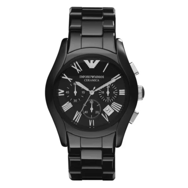 Armani Ceramica Black Silver Metal Watch
